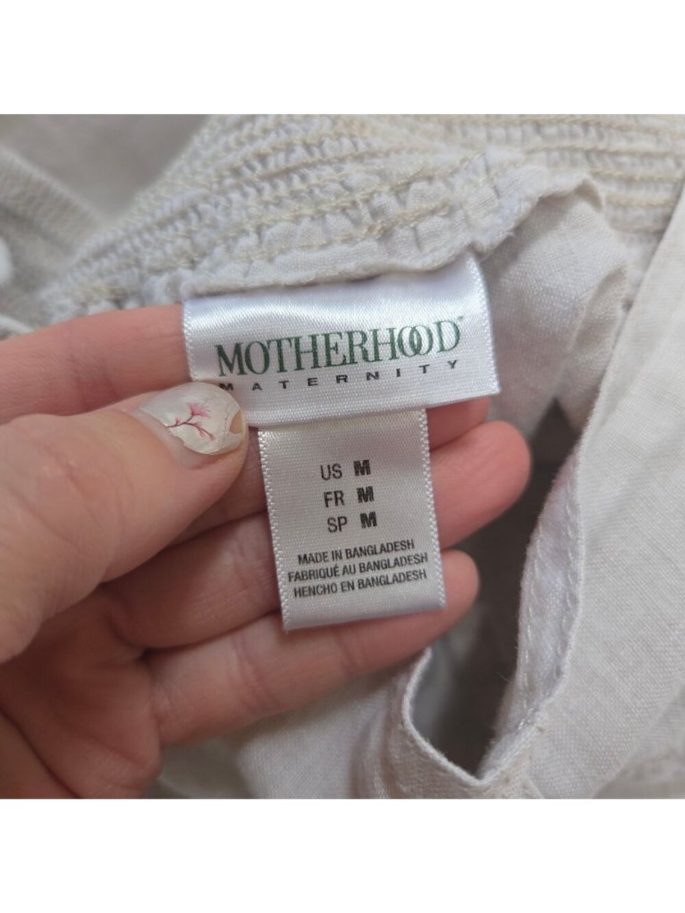 BUNDLE (2) Motherhood Maternity 100% Linen Pants Elastic Pull-On Size M - Picture 7 of 16